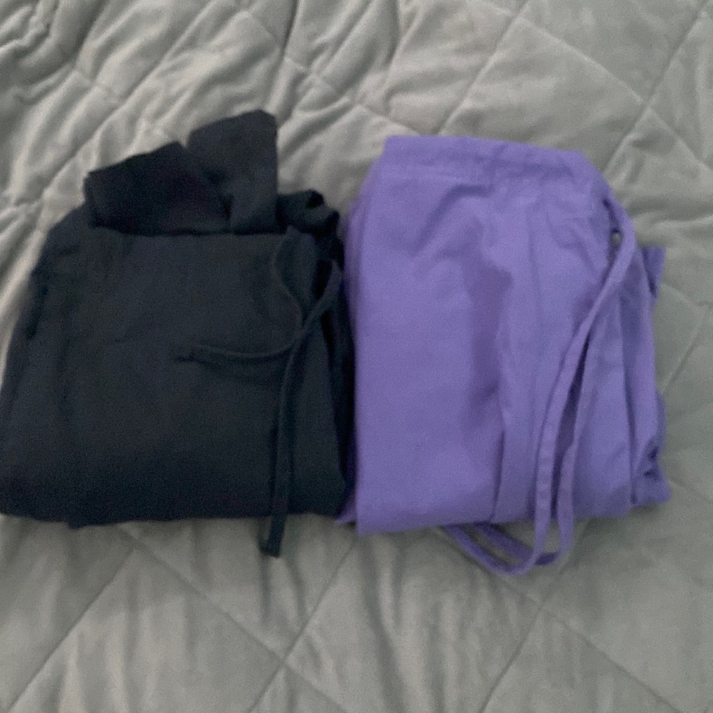 scrub bundle- two scrub bottoms(purple and gray)